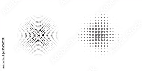 Set of black halftone dots backgrounds. vector modern dots halftone arts