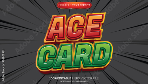 3d text effect ace card theme