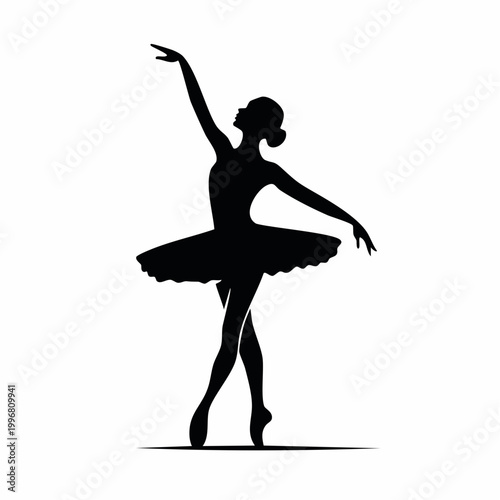 Silhouette of a Ballerina in a Graceful Pose