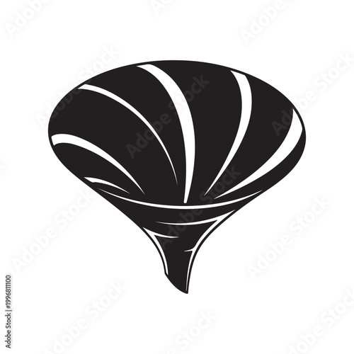 Funnel or swirl, black isolated silhouette