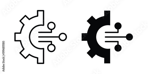 Digital transformation icon design project. Editable clipart and line icons