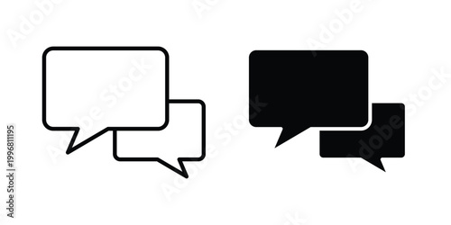 Discussion chat icon design project. Editable clipart and line icons