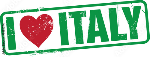 I Love Italy Vector Rubber Stamp