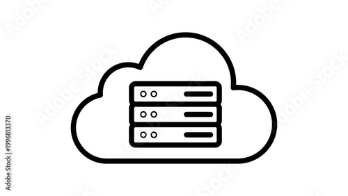 Fotografie Cloud Server Editable Stroke Vector Icon