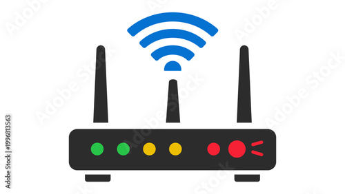 Billede på lærred Wireless Router Vector Icon Illustration