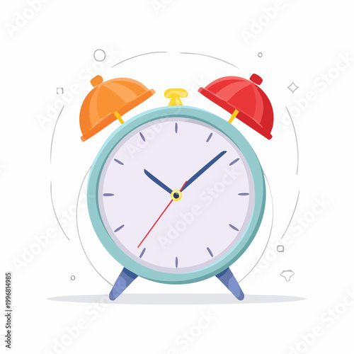 Retro Alarm Clock Illustration