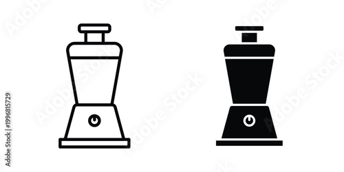 Food processor icon design project. Editable clipart and line icons