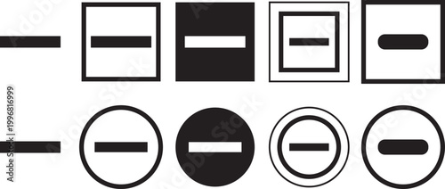 Minus Rectangle Icon Collection – Minus Rectangle Dotted Circles Halftones Geometric Dots Gradient – Dot Spray Gradient Vector Set for Modern Graphic Design