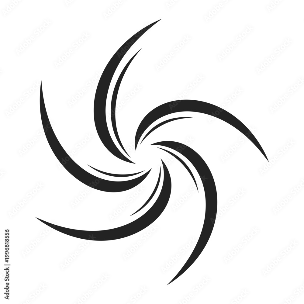 Fototapeta premium Black spiral vortex vector illustration