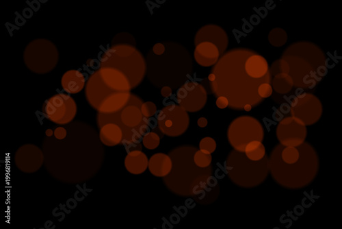 Abstract bokeh field. Glowing circular shapes in various sizes distributed across dark background, blurred borders, layered overlap, smooth gradient tones, vivid neon lighting atmosphere