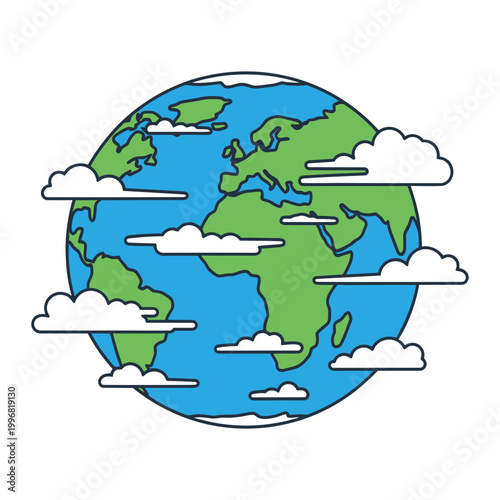 Earth with clouds graphic