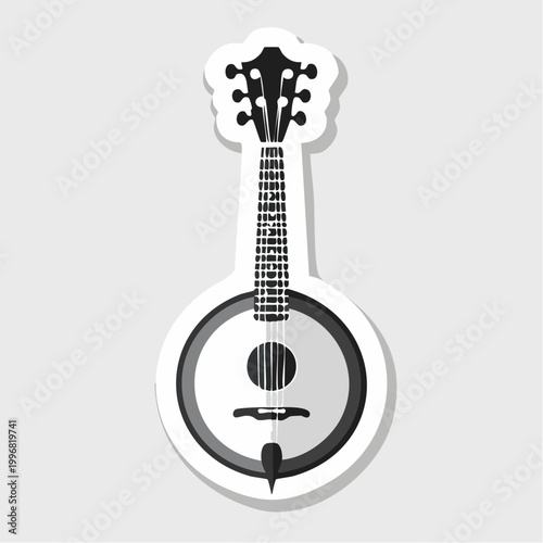 Stylized Illustration of a Banjo