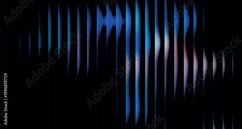 Tableau sur toile Abstract blue light rays forming a glowing center on dark background