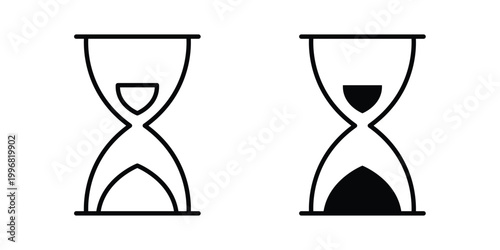 Hourglass icon design project. Editable clipart and line icons
