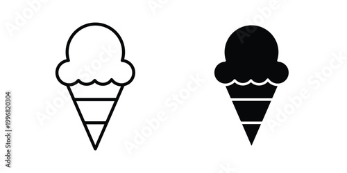 Ice cream icon design project. Editable clipart and line icons