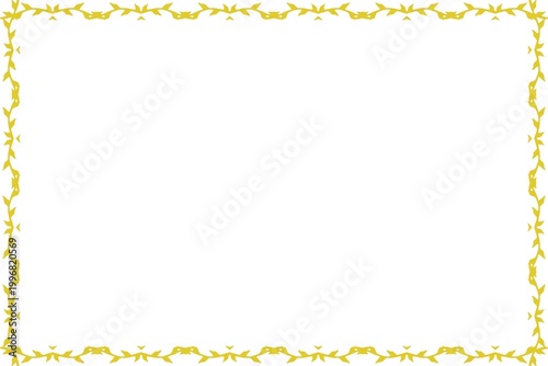 Simple Frame, Unique Frame and Amazing Border Frame, Golden Art Frame with White Background, Unique Art Work