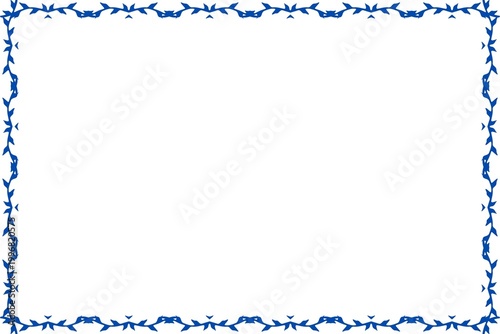 Simple Frame, Unique Frame and Amazing Border Frame, Blue Art Frame with White Background, Unique Art Work