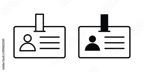 ID badge icon design project. Editable clipart and line icons