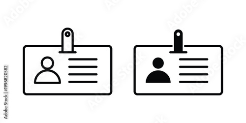 ID badge icon design project. Editable clipart and line icons
