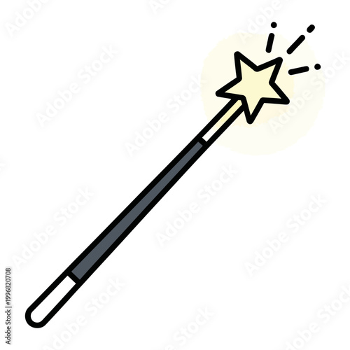 Magic wand cartoon illustration