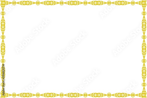 Simple Frame, Unique Frame and Amazing Border Frame, Golden Color Frame with White Background, Unique Art Work