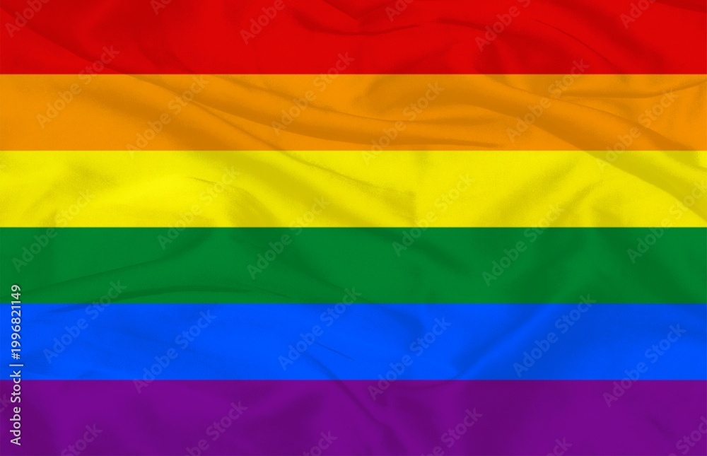 Obraz premium LGBT Rainbow Pride Flag Waving Fabric Background