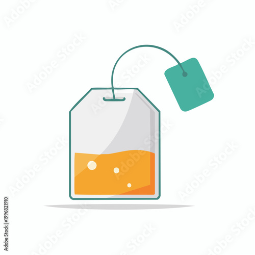 Vector illustration of a tea bag with tag