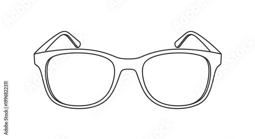 Black and white vector illustration of eyewear glasses on white background
