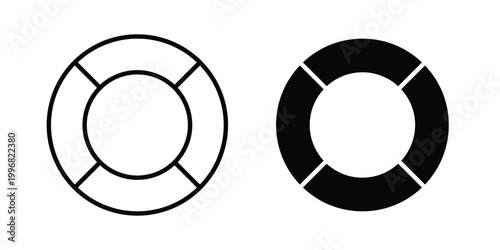 Life buoy icon design project. Editable clipart and line icons