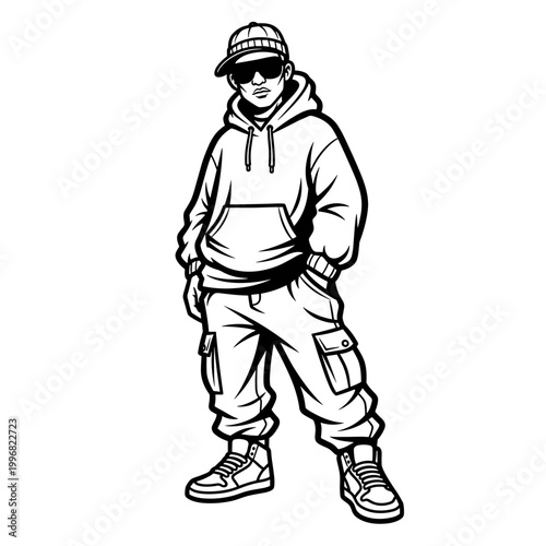 Urban Hip Hop Style Character Illustration.