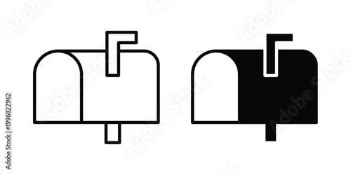 Mailbox icon design project. Editable clipart and line icons