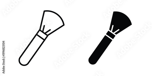 Makeup brush icon design project. Editable clipart and line icons