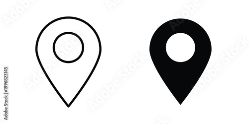 Billede på lærred Map marker icon design project. Editable clipart and line icons