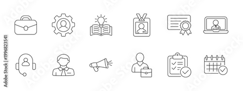 Foto Human resources recruitment set icon