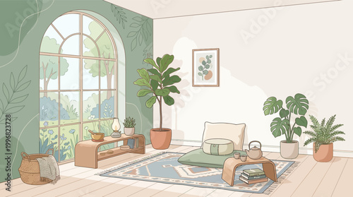 Potted plants in a room setting.