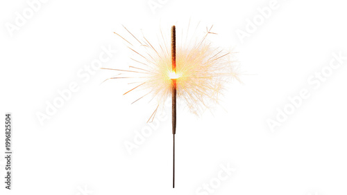 Tableau sur toile Sparkler lights up the night at a summer celebration with friends and family enj
