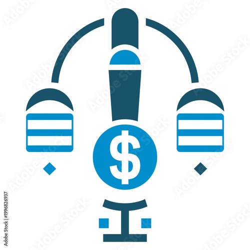 Pawn loan icon money lending and collateral concept, vector illustration