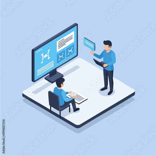 Isometric Virtual Tutor Guiding Student in Online Education System