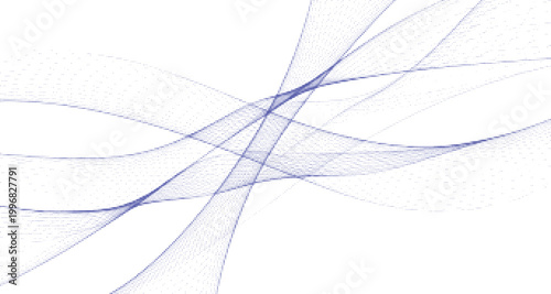 Blue lines and dots on a white background pattern design
