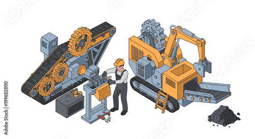Industrial Construction Machinery Assembly and Operation.