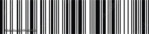 Barcode symbol clean monochrome black white product identification scanning retail packaging and commerce system vector graphic