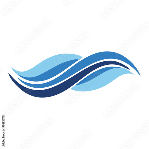 Dynamic crashing blue sea wave swoosh graphic