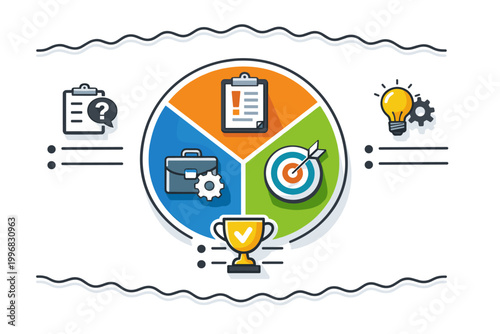 CAR Interview Technique Infographic Model for Job Interviews and Business Presentations featuring Challenge Action Result Icons with Briefcase Target Clipboard Trophy and Lightbulb.