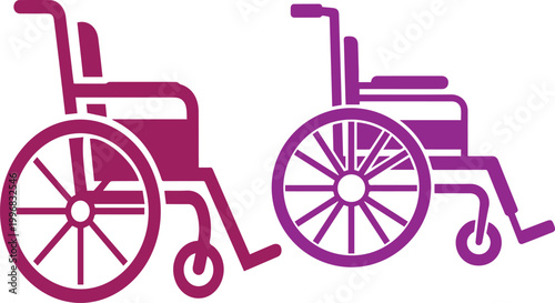 Two magenta wheelchair icons accessibility and mobility representation