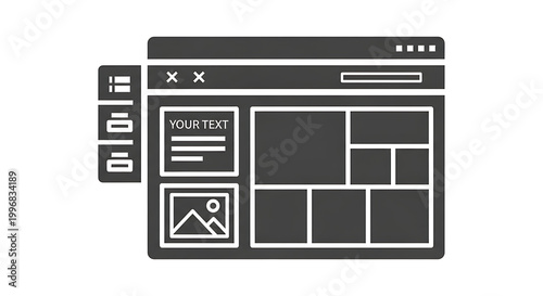 A simple wireframe design of a website on a white background