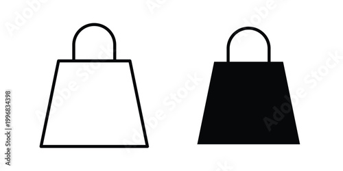 Shopping bag icon design project. Editable clipart and line icons