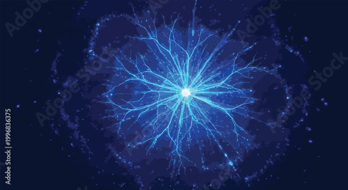 Electric blue energy burst a stunning abstract representation of power and brilliance