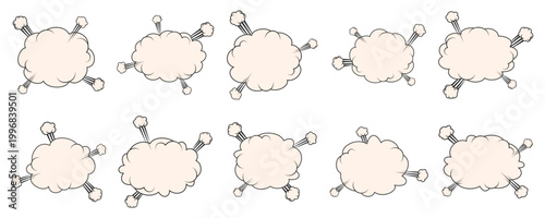 Abstract Cloud Comic Effect Specch Bubble Set