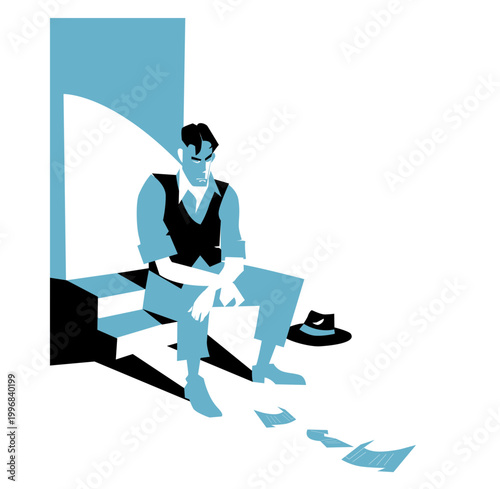 the great depression, Wall Street crash of 1929, vector illustration
