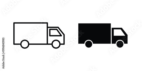 Truck icon design project. Editable clipart and line icons